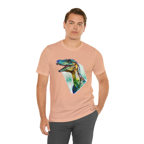 Stained Glass Velociraptor - Short Sleeve Tee